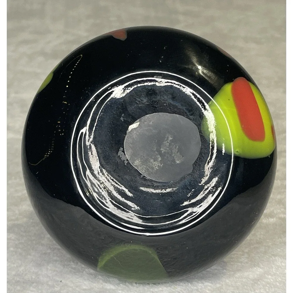 Vintage Murano Style Tutti Frutti Art Glass Vase Double Gourd Shape Hand Blown